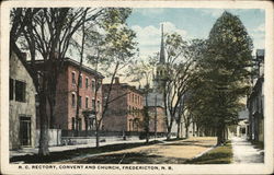 R.C. Rectory, Convent and Church Fredericton, NB Canada New Brunswick Postcard Postcard Postcard