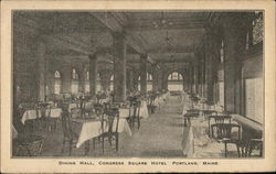 Dining Hall, Congress Square Hotel Portland, ME Postcard Postcard Postcard