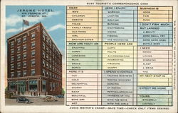 Jerome Hotel, 416 Francis St. Postcard