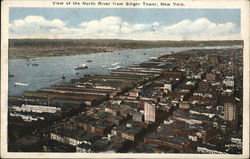 view of the North River from Singer Tower Postcard