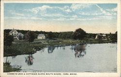 Chase's Lake & Cottages Along South Shore York, ME Postcard Postcard Postcard