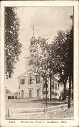 Unitarian Chruch Wayland, MA Postcard Postcard Postcard