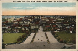 Bird's-eye View From State Capitol Looking West Postcard