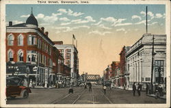 Third Street Davenport, IA Postcard Postcard Postcard