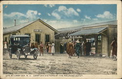 Visitors at the Railroad Depot Fort Dix, NJ Postcard Postcard Postcard