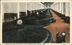 Generator Room, Mississippi River Power Plant Postcard