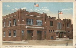 Fire Station and Armory Austin, MN Postcard Postcard Postcard