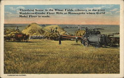 Threshing Scene in the Wheat Fields Advertising Postcard Postcard Postcard