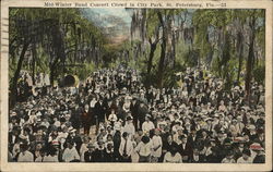 Mid-Winter Band Concert Crowd in City Park St. Petersburg, FL Postcard Postcard Postcard