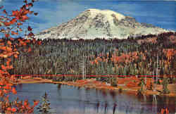 Mt. Rainier and Mirror Lake Postcard