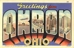 Greetings From Akron Ohio Postcard Postcard