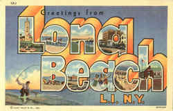 Greetings From Long Beach, Long Island New York Postcard Postcard