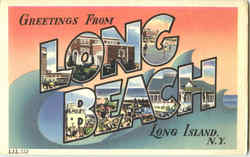 Greetings From Long Beach, Long Island New York Postcard Postcard