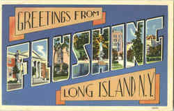 Greetings From Flushing, Long Island Postcard