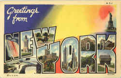 Greetings From New York Postcard