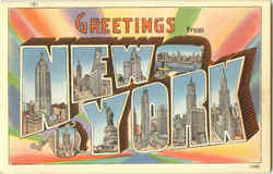 Greetings From New York Postcard