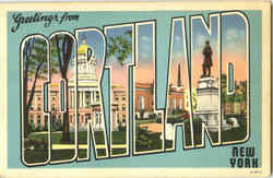 Greetings From Cortland Postcard