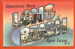 Greetings From Long Beach Long Island, NY Postcard Postcard