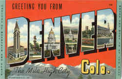 Greeting You From Denver Colorado Postcard Postcard