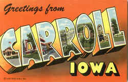 Greetings From Carroll Iowa Postcard Postcard