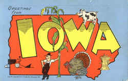 Greetings From Iowa Postcard