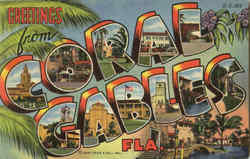 Greetings From Coral Gables Postcard