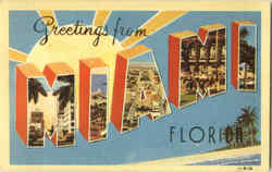 Greetings From Miami Florida Postcard Postcard