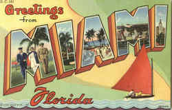 Greetings From Miami Florida Postcard Postcard