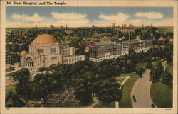 Mt. Sinai Hospital and The Temple Cleveland, OH Postcard Postcard Postcard