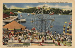 Amusement Rides, Indiana Beach, Shafer Lake Monticello, IN Postcard Postcard Postcard