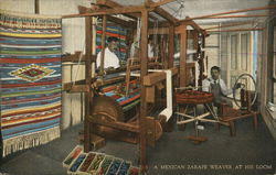 A Mexican Zarape Weaver at His Loom Postcard