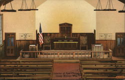 Interior of Post Chapel, Camp McCoy Postcard