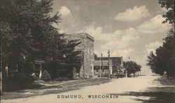 Looking Along Street Edmund, WI Postcard Postcard Postcard