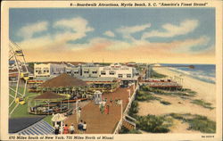 Boardwalk Attractions Myrtle Beach, SC Postcard Postcard Postcard