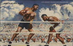 Jack Dempsey Knocks Out Jess Willard Postcard