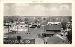 View of Town, Railroad Depot Postcard