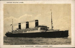 S.S. "Leviathan" - United States LInes Postcard