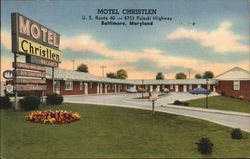 Motel Christlen, U.S. Route 40 - 8733 Pulaski Highway Postcard