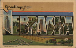 Greetings from Nebraska Postcard Postcard Postcard