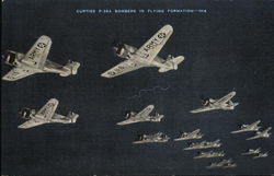 Curtiss P-36A Bombers in Flying Formation--014 Postcard