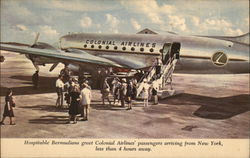 Colonial Airlines Flights from Bermuda to New York Postcard