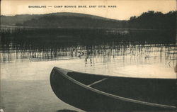 Shoreline, Camp Bonnie Brae East Otis, MA Postcard Postcard Postcard