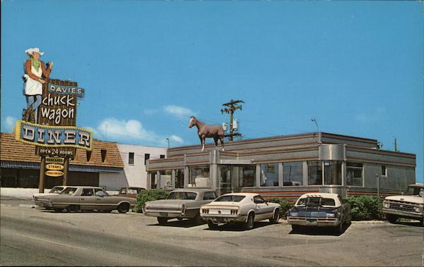 Davies Chuck Wagon Diner Lakewood Co Postcard