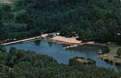 Aerial View of Blue Star Camp For Girls and Boys Postcard