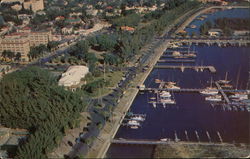 Aerial View Showing Yacht Club and Basin Postcard