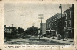 Market Street, One Year After the Fire of June 23, 1907 Attica, NY Postcard Postcard Postcard