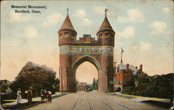 Memorial Monument Hartford, CT Postcard Postcard Postcard