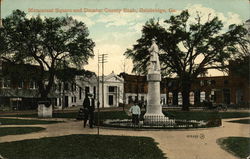 Monument Square and Decatur County Bank Bainbridge, GA Postcard Postcard Postcard