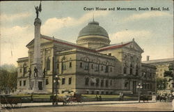 Court House and Monument South Bend, IN Postcard Postcard Postcard