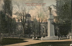 Soldier's Monument and County Court House Postcard